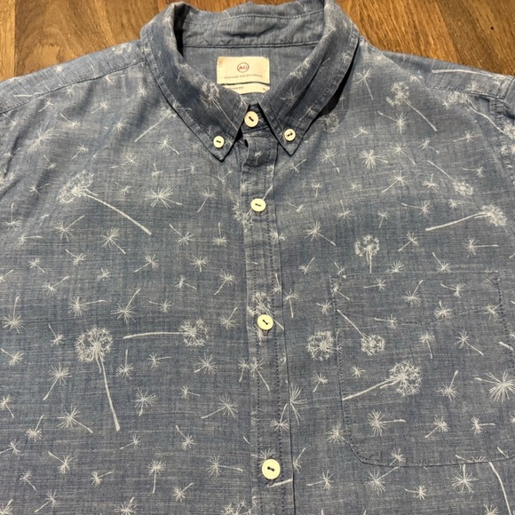 AG Adriano Goldschmied Button Up Blue Dandelion Short Sleeve Shirt Men’s Size XL - Picture 4 of 10